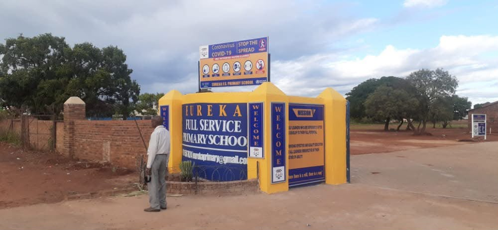 School gate structure branded and installed by BM Digital